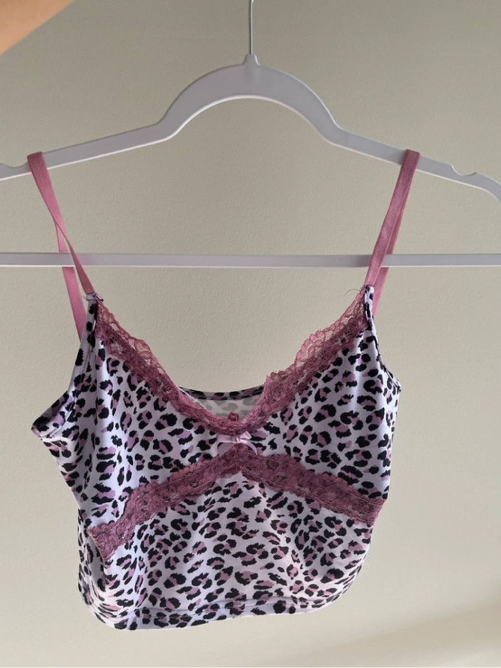 Y2K Lace-Trim Leopard Cami Tank Top